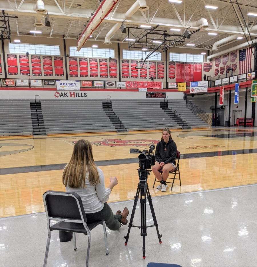 Kailee Hebert being interviewed Kailee Hebert being interviewed